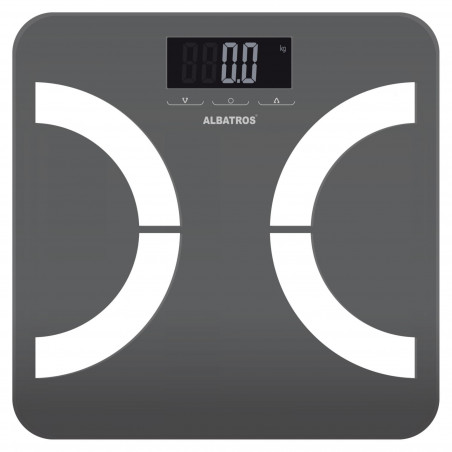Cantar corporal analizor Albatros Body Planner, Pana la 180 kg, BIA, LED, kg/lb/st, Gri