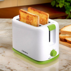 Crown CT-710WG Toaster, 700W, 5 settings, Wide slots, High lift, White/green