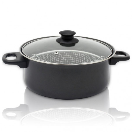 ESPERANSA ES 1213 F serpenyő sütőkosárral és fedéllel, 1,8 l, 24 cm, fekete