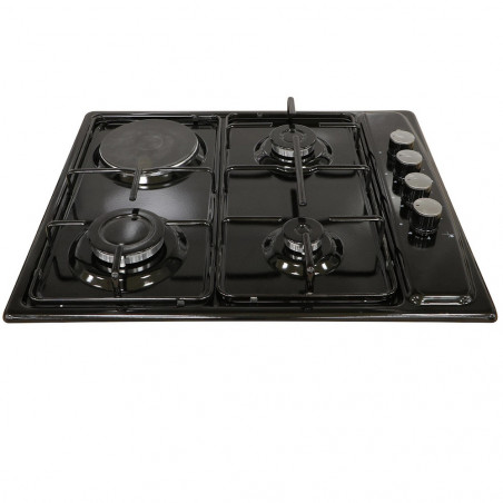 Aragaz ombinat incorporabil Kumtel LX-412BF, 1000 W, 4,8 kW, 3 gaz + 1 electric, Sistem de siguranta, Negru