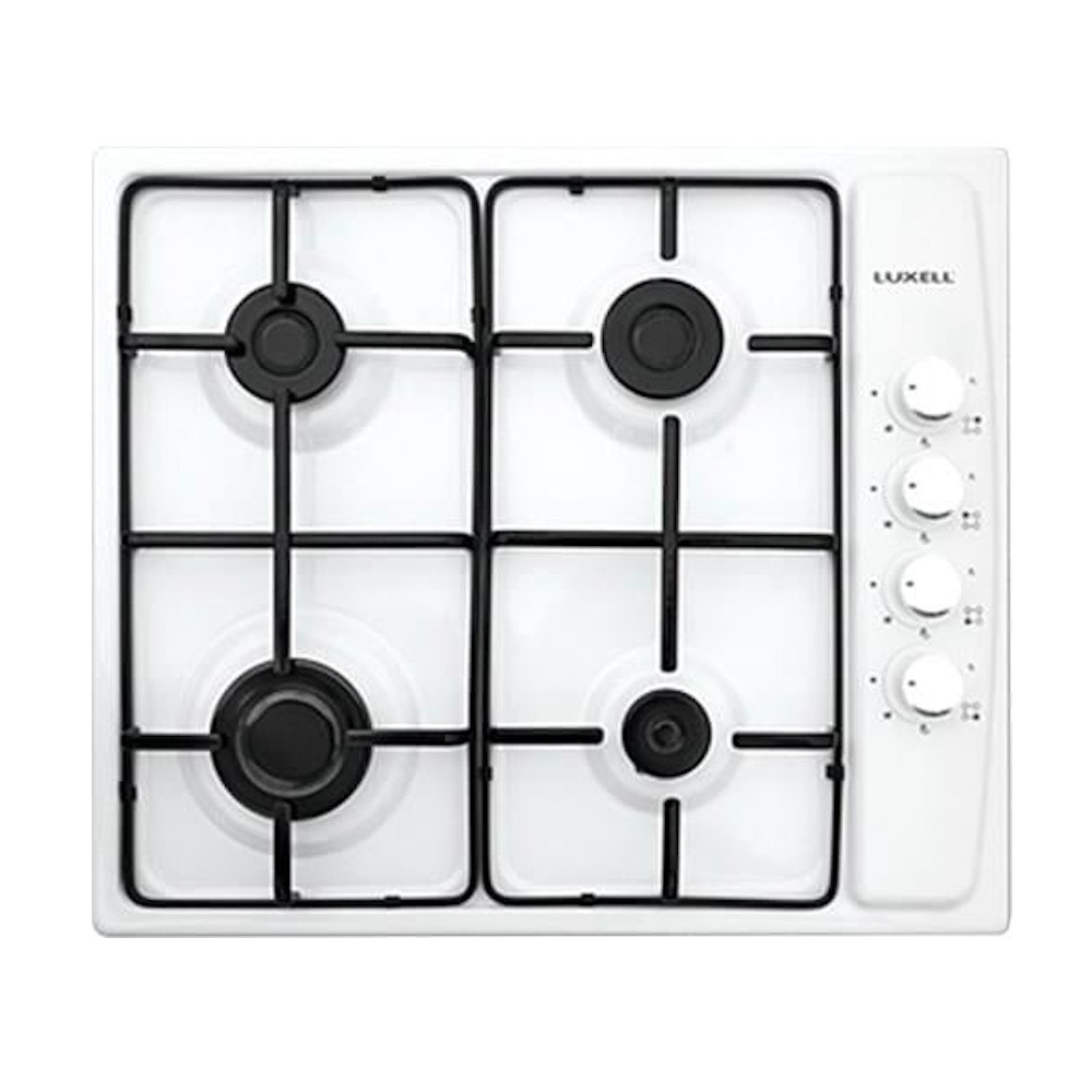 Плот за вграждане LUXELL LX-410BF AOA, 4 зони, Автоматично запалване, Система за безопасност, Пропан-бутан/природен газ, Бял