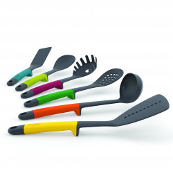 Set de ustensile pentru bucatarie Joseph Joseph 10118 Elevate™, 7 piese, 200 °C, Fara BPA, Suport, Multicolor