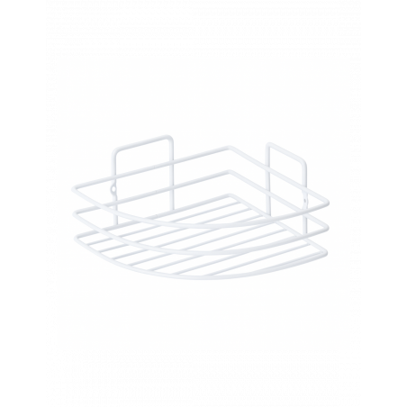Etajera colt pentru baie Metalife DB-715, 18x18x8 cm, Metal, Alb