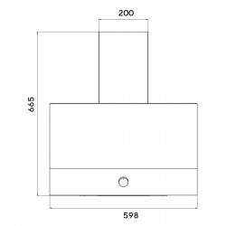 Hota decorativa Kumtel DA6-830-A0A, 650 m³/h, 60 cm, 3 viteze, Comanda mecanica, Panou din sticla, Iluminare LED, Alb