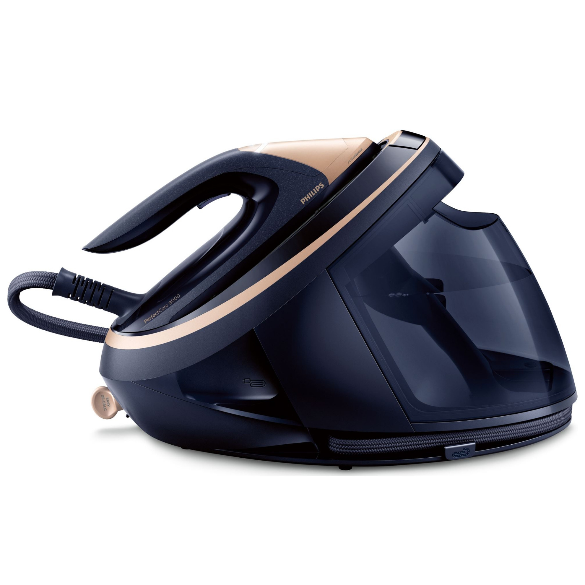 Парогенератор Philips PerfectCare 9000 PSG9050/20, 3100W, 1.8 л, 9 bar, 190 г/мин, 750 г парен удар, AI + камера, SteamGlide Elite, Черен