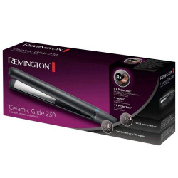 Преса за коса Remington Ceramic Glide 230 S3700, Керамично покритие от титан и турмалин, 150-230°C, 8 темп, LED, Черен