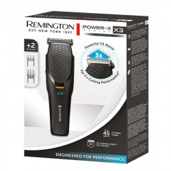 Remington HC3000 POWER X3 Hair Clipper, 45 min runtime, V3 motor, 0.5 mm – 2.4 cm, self-sharpening blades made of Japanese steel, Black
