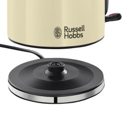 Russell Hobbs Colours Plus Classic Cream Electric Kettle 20415-70, 2400W, 1.7 L, Rapid Boil, Concealed Heating Element, 360° Base, Indicator Light, Cream