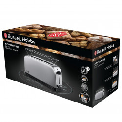 Prajitor de paine Russell Hobbs Adventure Oxford 21396-56, 1200 W, 2 felii, 1 compartiment, 6 trepte de prajire, Tava pentru firimituri, Otel inoxidabil