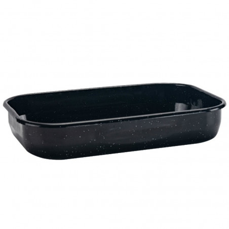 Tava de copt Oliver Voltz OV51222JS37, 37x25x7 cm, Emailata, Otel carbon, Neagru