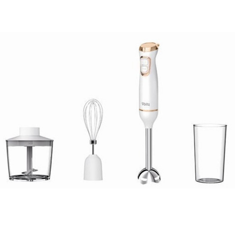 Oliver Voltz OV51112WSC 3-in-1 Blender, Chopper, and Mixer, 800W, 700 ml, 2 speeds, Stainless steel blade and mixing attachment, White