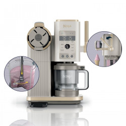 Ninja CREAMi Scoop & Swirl™ NC701EUSTGD 13-in-1 Ice Cream Maker, 800W, 13 Programs, 3-Speed Cone Lever, CreamiFit, Creamify, 2 x 473 ml Bowls, Customization, Cream/Gold