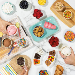 Ninja CREAMi Scoop & Swirl™ NC701EUSTGD 13-in-1 Ice Cream Maker, 800W, 13 Programs, 3-Speed Cone Lever, CreamiFit, Creamify, 2 x 473 ml Bowls, Customization, Cream/Gold