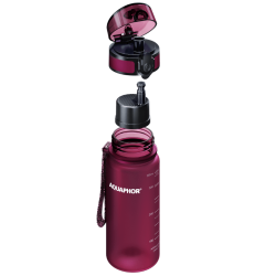 Aquaphor City 160028 Water Filter Bottle, 350 ml, Tritan, Activated Carbon, Aqualen, Locking Lid, Cherry