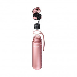 Aquaphor City 160041 Water Filter Bottle, 500 ml, Tritan, Activated Carbon, Aqualen, Locking Lid, Powder Pink