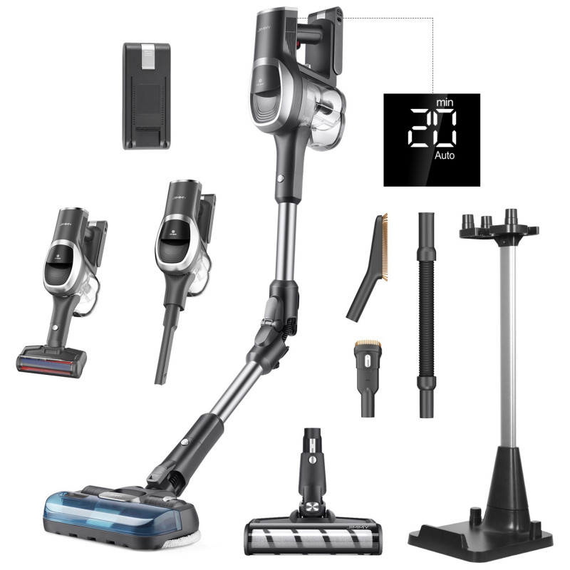 Jimmy JV9 Pro Aqua 2-in-1 Upright Vacuum Cleaner, 500W, 21 kPa, 65 min, 500 ml, 4 modes, Dual-Cyclonic, LED, Wet/Dry, Gray/Black