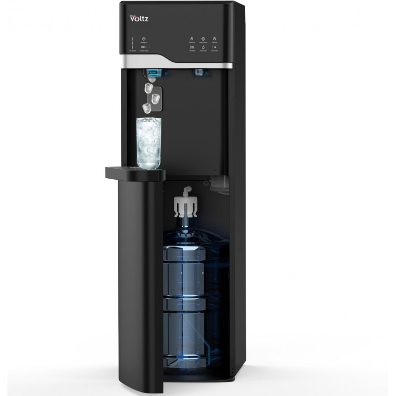 Dozator de apa cu generator de gheata Oliver Voltz OV51449G, 120-420 W, 10°-90°C, Incarcare inferioara, Racire cu compresor, Negru