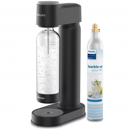 Philips GoZero ADD4901BK/10 Handheld Soda Maker, 1 L, Carbonation Control, Safety Valve, Black