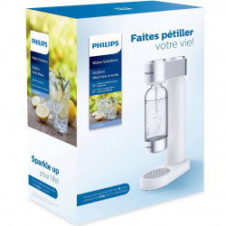 Μηχανή ανθρακούχου νερού Philips GoZero ADD4902WH/10, 1 λίτρο, Ρύθμιση ανθρακούχου, Βαλβίδα ασφαλείας, Χειροκίνητη, Σώμα από ανοξείδωτο ατσάλι, Λευκό ματ