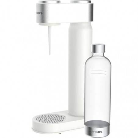 Philips GoZero ADD4902WH/10 Water Carbonator, 1 L, Carbonation Control, Safety Valve, Manual, Stainless Steel Body, Matte White
