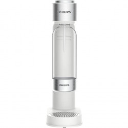Philips GoZero ADD4902WH/10 Water Carbonator, 1 L, Carbonation Control, Safety Valve, Manual, Stainless Steel Body, Matte White