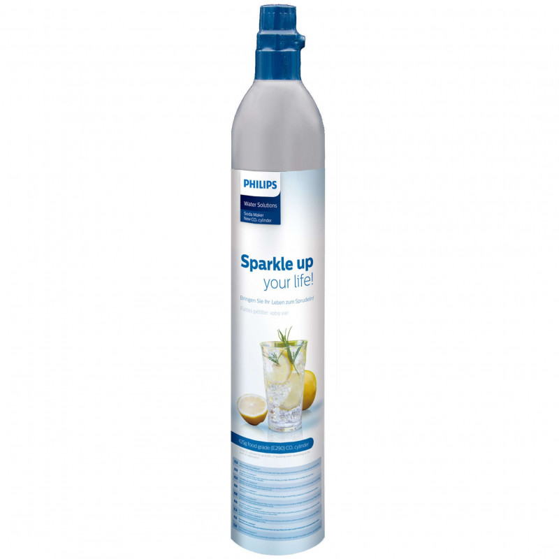 Butelie de CO2 pentru aparatul de carbocatare apa Philips ADD913/10, 1 buc., Pana la 60 l apa, Gri