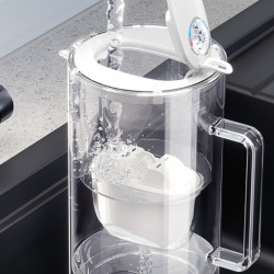 Кана за филтриране на вода Aquaphor Glass 120021, 2.5 л, Стъкло, Брояч, Филтър с магнезий, Бял