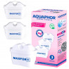 Σετ 3 φίλτρων νερού Aquaphor MAXFOR+ Mg 220006, 200 λίτρα, Λευκό