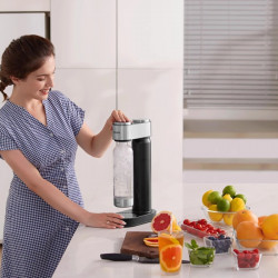 Aparat de carbonatare apa Philips GoZero ADD4902BK/10, 1 l, Reglare nivel de carbonatare, Supapa de siguranta, Carcasa din otel, Negru