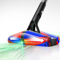 Dyson PencilVac Fluffycones Upright Vacuum Cleaner 492689-01, 55 AW, 30 min, 80 ml, 140,000 Hyperdymium™, Ultra-slim design, LED lighting, Black