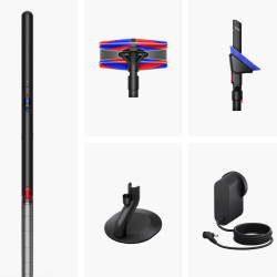 Κάθετη ηλεκτρική σκούπα Dyson PencilVac Fluffycones 492689-01, 55 AW, 30 λεπτά, 80 ml, 140000 Hyperdymium™, Εξαιρετικά λεπτή σχεδίαση, Φωτισμός LED, Μαύρο