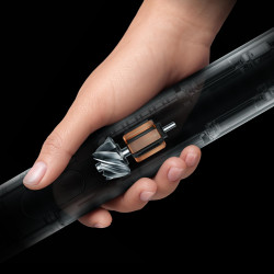 Aspirator vertical Dyson PencilVac Fluffycones 492689-01, 55 AW, 30 min, 80 ml, 140000 Hyperdymium™, design ultra-subțire, iluminare LED, negru