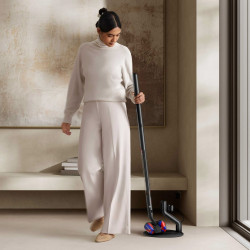 Вертикална прахосмукачка Dyson PencilVac Fluffycones 492689-01, 55 AW, 30 мин, 80 мл, 140000 Hyperdymium™, Ултратънък дизайн, LED осветление, Черен