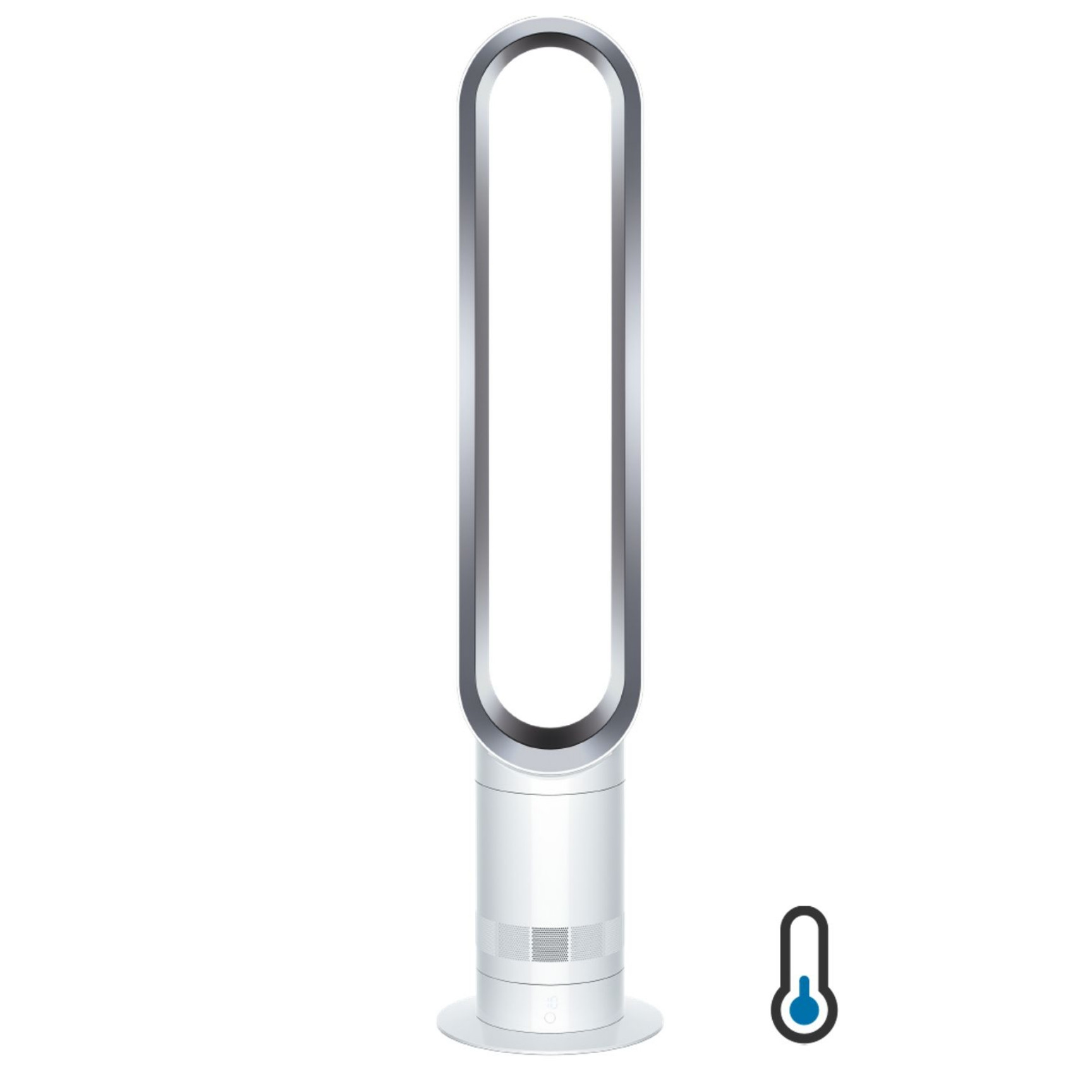 Въздушен охладител Dyson Cool™ AM07 300912-01, 56W, 500 l/s, 10 скорости, Air Multiplier™, Осцилация 70°, Таймер, Бял/сребрист
