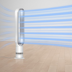 Dyson Cool™ AM07 ventilátor 300912-01, 56 W, 500 l/s, 10 sebességfokozat, Air Multiplier™, 70°-os lengés, időzítő, fehér/ezüst