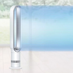 Dyson Cool™ AM07 ventilátor 300912-01, 56 W, 500 l/s, 10 sebességfokozat, Air Multiplier™, 70°-os lengés, időzítő, fehér/ezüst