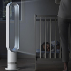 Dyson Cool™ AM07 ventilátor 300912-01, 56 W, 500 l/s, 10 sebességfokozat, Air Multiplier™, 70°-os lengés, időzítő, fehér/ezüst
