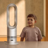 Dyson AM15 Hot+Cool 586340-01 2-in-1 fűtő- és hűtőberendezés, 35 m², 10 sebességfokozat, 70°-os lengés, LCD-kijelző, felborulás elleni védelem, Air Multiplier™, fehér/ezüst