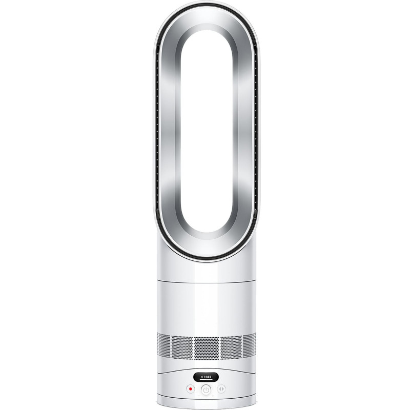 Συσκευή θέρμανσης και ψύξης 2 σε 1 Dyson AM15 Hot+Cool 586340-01, 35 τ.μ., 10 ταχύτητες, ταλάντωση 70°, οθόνη LCD, προστασία από ανατροπή, Air Multiplier™, Λευκό/ασημί
