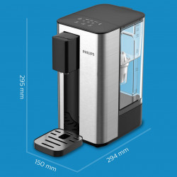 Dozator de filtrare si incalzire a apei Philips ADD5906S/10, 2200 W, 2,2 l, 5–38°C, Micro X-Clean Softening+, Inox/Negru