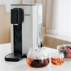 Диспенсър за филтриране и загряване на вода Philips ADD5906S/10, 2200W, 2.2 л, 5-38°C, Micro X-Clean Softening+, Инокс/черен