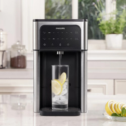 Dozator filtrare, incalzire si racire a apei Philips ADD5980S/10, 2200 W, 0,6 bar, 2,8 l, Micro X-Clean, 5-30 °C, Fara BPA, Inox/Negru