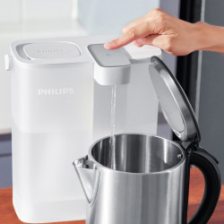 Cana cu filtru instant pentru apa Philips AWP2980WH/58, 6 W, 3 l, 1 l/min, 2–38 °C, Autonomie 30 zile, Alb