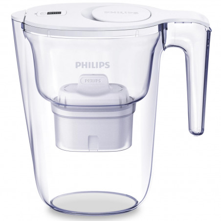 Philips AWP2933WHT/58 Water Filter Jug, 2.6 L, Digital Timer, Micro X-Clean, White