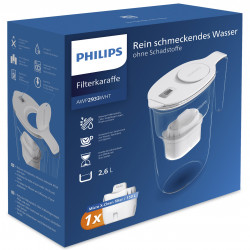 Cana filtrare apa Philips AWP2933WHT/58, 2,6 l, Timer digital, Micro X-Clean, Alb