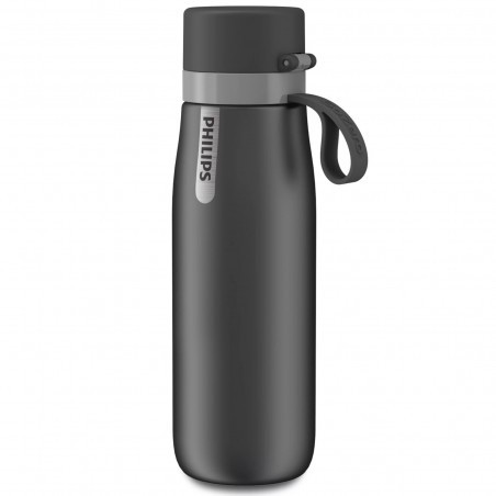 Φίλτρο νερού Philips GoZero Daily AWP2771GRR/58, 550 ml, ανοξείδωτο ατσάλι 18/8, θερμομονωτική επένδυση, διπλό τοίχωμα, γκρι