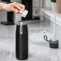Филтрираща бутилка за вода Philips GoZero Daily AWP2771GRR/58, 550 мл, 18/8 стомана, Вакуумна изолация, Двойна стена, Сив