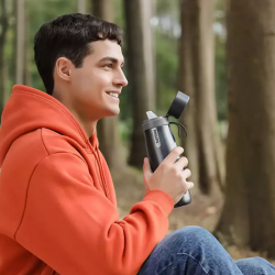 Philips GoZero Daily AWP2771GRR/58 Water Filter Bottle, 550 ml, 18/8 Stainless Steel, Vacuum Insulation, Double-Walled, Gray