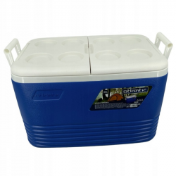 Cutie frigorifica Atlantic 1008729, 60 l, Racire pasiva, 8 suporturi pentru pahare, Albastru