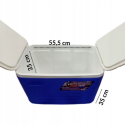 Cutie frigorifica Atlantic 1008729, 60 l, Racire pasiva, 8 suporturi pentru pahare, Albastru